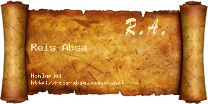 Reis Absa névjegykártya